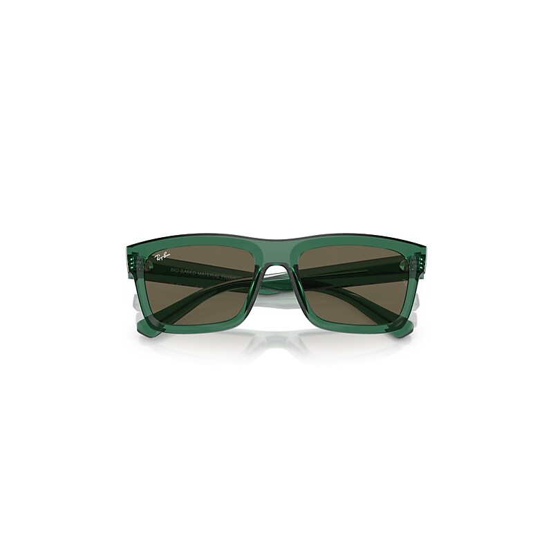 Ray-Ban Warren Bio-based Sunglasses Transparent Green Frame Brown Lenses 57-20