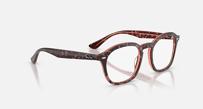RB5451 OPTICS Eyeglasses with Havana & Red and Clear (50-20