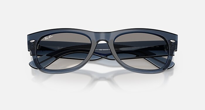 Ray-Ban MEGA WAYFARER ミラーレンズ サングラス MEGA WAYFARER II サングラス 透明ダークブルー と クリア