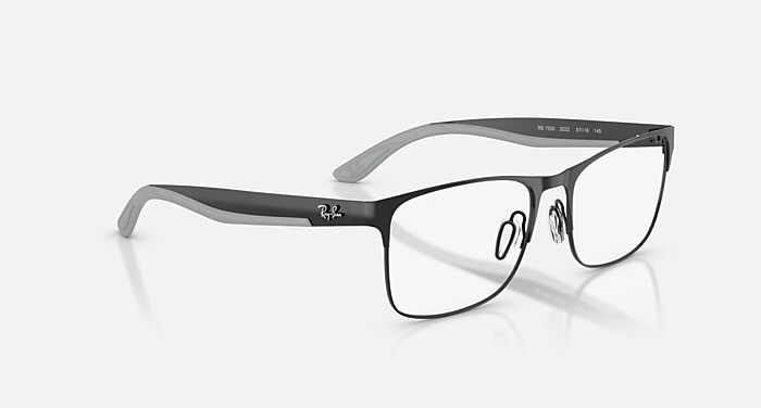 RB7550 OPTICS Eyeglasses with Black and Clear (57-18) - RB7550