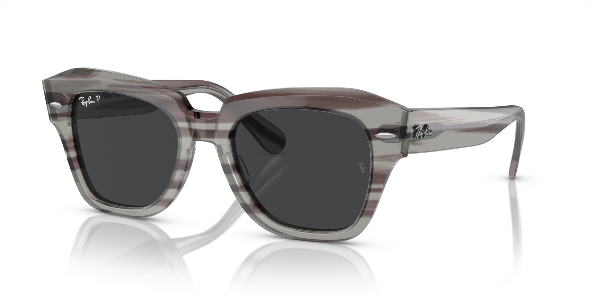 STATE STREET RELOADED Sunglasses in Striped Grey Havana and Black
