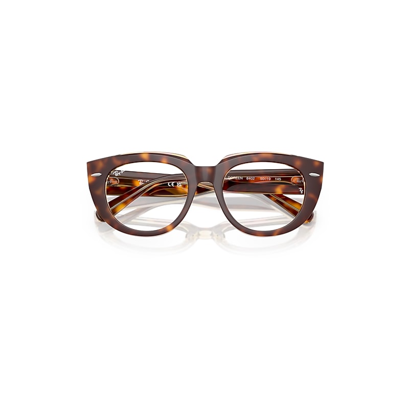 Ray-Ban Doreen Optics Eyeglasses Light Havana On Multicolor Frame Clear Lenses Polarized 48-19
