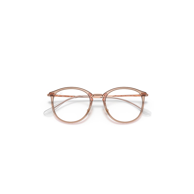 Ray-Ban Rb7140 Optics Eyeglasses Gold Frame Clear Lenses Polarized 51-20