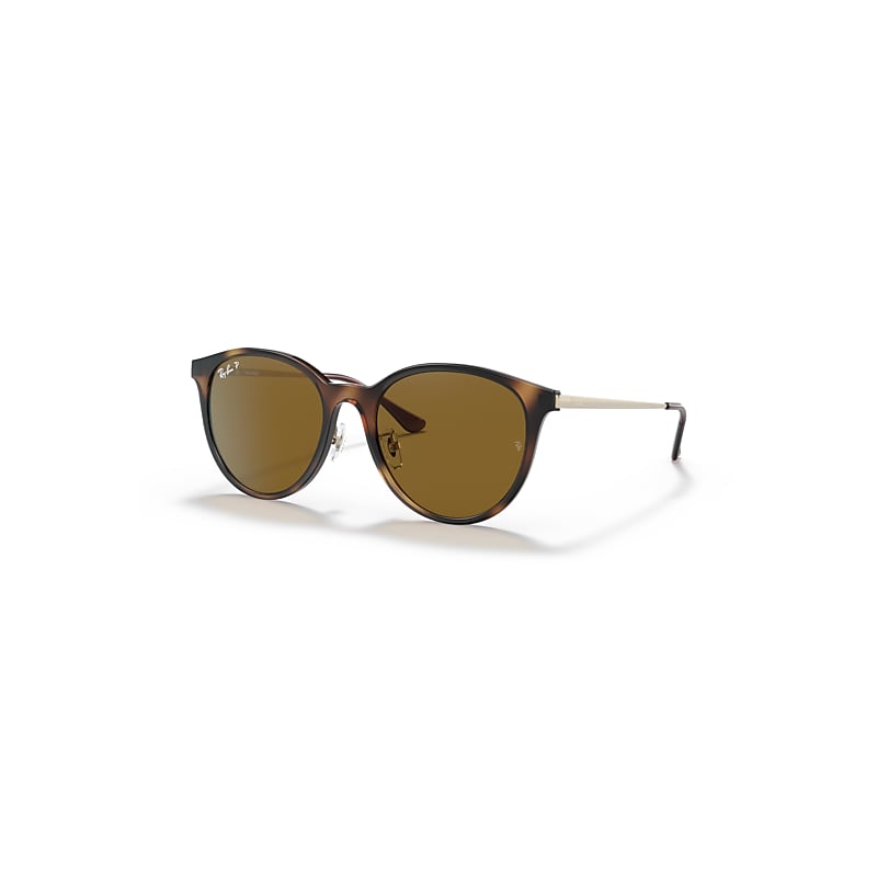 Ray-Ban Sunglasses   - Gold Frame Brown Lenses Polarized 55-19, RB4334D