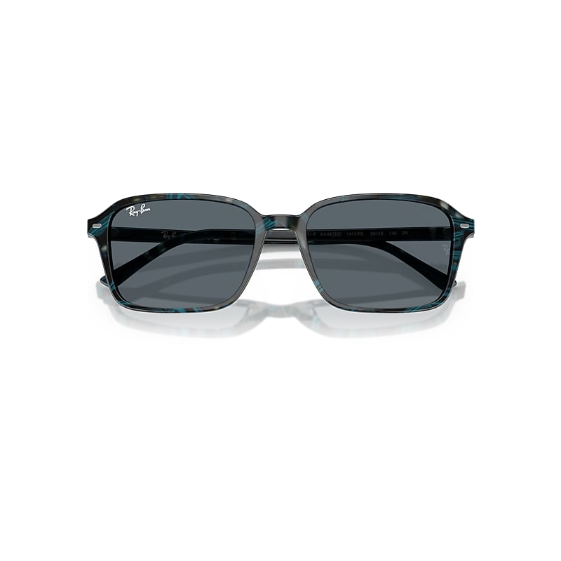 Ray-Ban Raimond Sunglasses Transparent Fantasy Blue & Grey Frame Blue Lenses 56-18