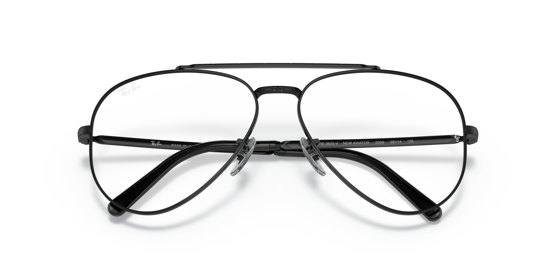 Ray-Ban New Aviator Optics Eyeglasses Black Frame Clear Lenses Polarized 55-14 147$