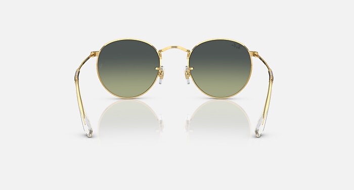 Ray-Ban Round Sunglasses with Green Lenses and Polished Arista Gold Frame RB3929 BY A$AP ROCKY Sunglasses in Arista Gold and Dark  main image 3