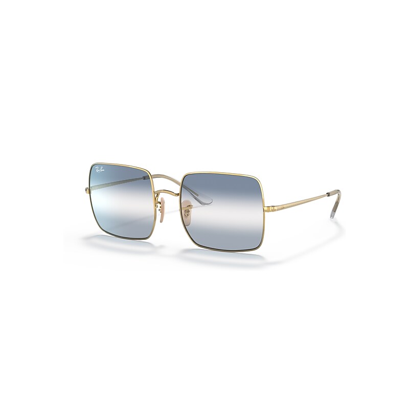 Ray-Ban Sunglasses Women's Square 1971 Bi-Gradient - Arista Gold Frame Blue Lenses 54-19, RB1971 - Image 1