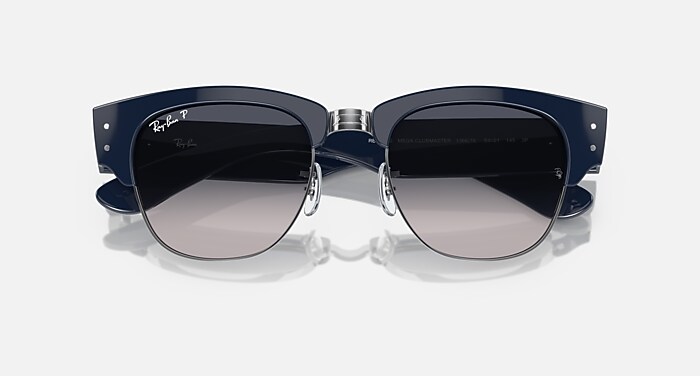 MEGA CLUBMASTER Sunglasses in Blue On Silver and Blue Polarized
