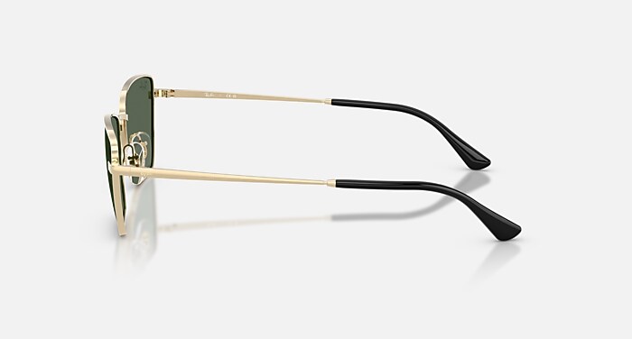 DREA BIO-BASED Sunglasses in Pale Gold and Dark Green (56-18