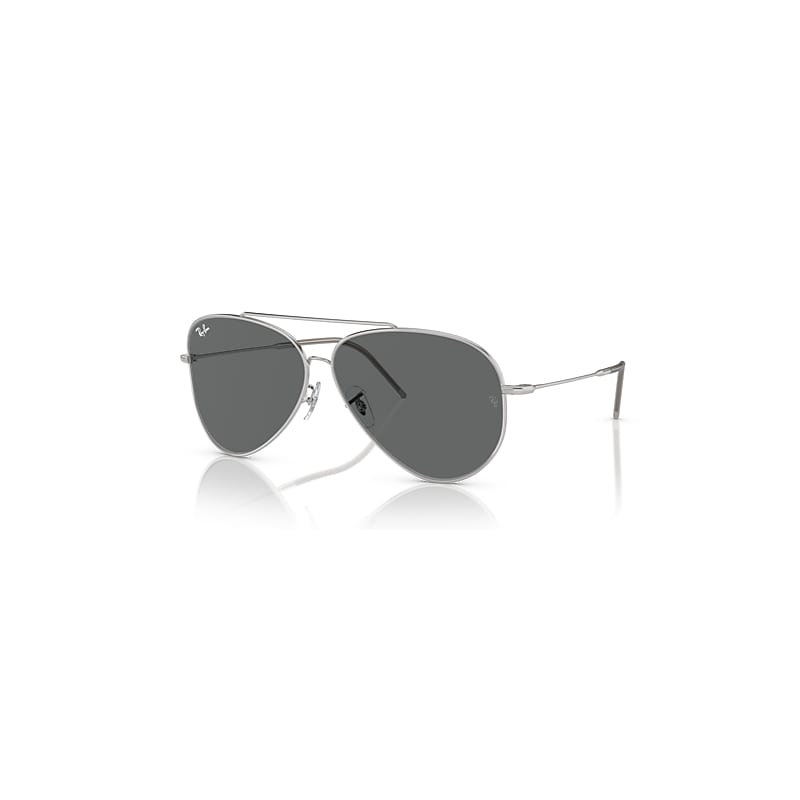Ray-Ban Aviator Reverse Sunglasses Silver Frame Grey Lenses 62-11