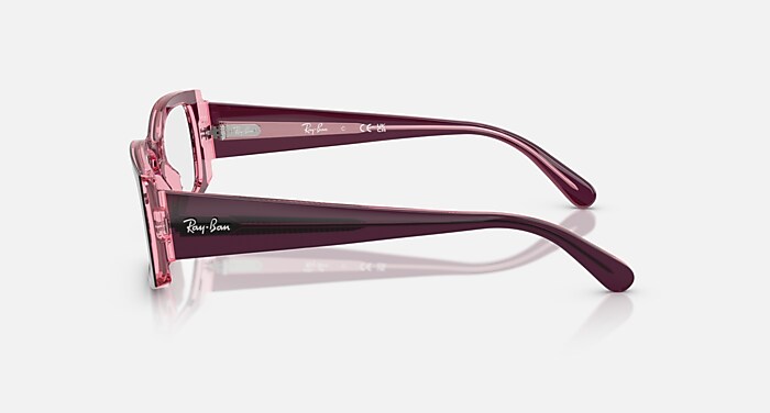 MIRIAM OPTICS メガネ 透明ピンク上にバイオレット と クリア (54-19