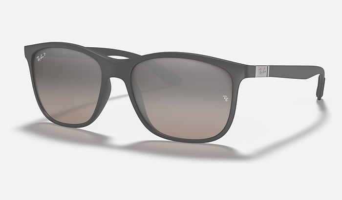 Ray-Ban RB4330 Polarized+ Lenses Polarized Sunglasses in Matte Grey and Silver Polarized+ 