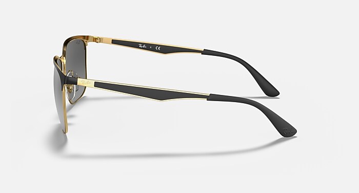 RB3569 Sunglasses in Black On Gold and Grey Gradient Mirror