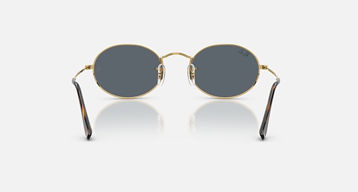 OVAL FLAT LENSES Sunglasses in Arista Gold and Blue - RB3547N