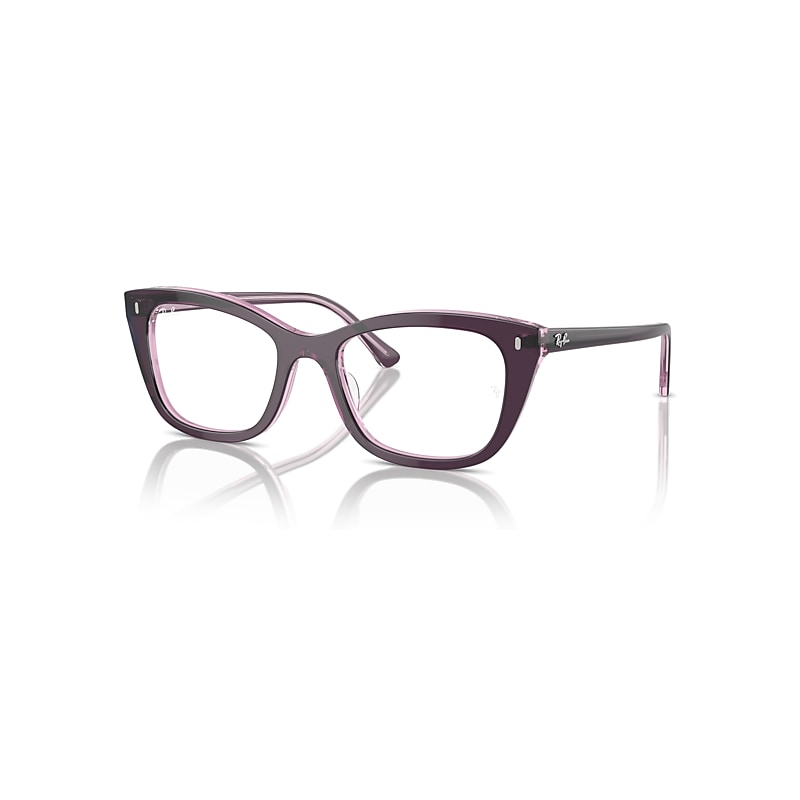 Ray-Ban Rb5433 Optics - Monture Violet Sur Transparent Rose Verres Incolore 50-19 Polarisés, RX5433