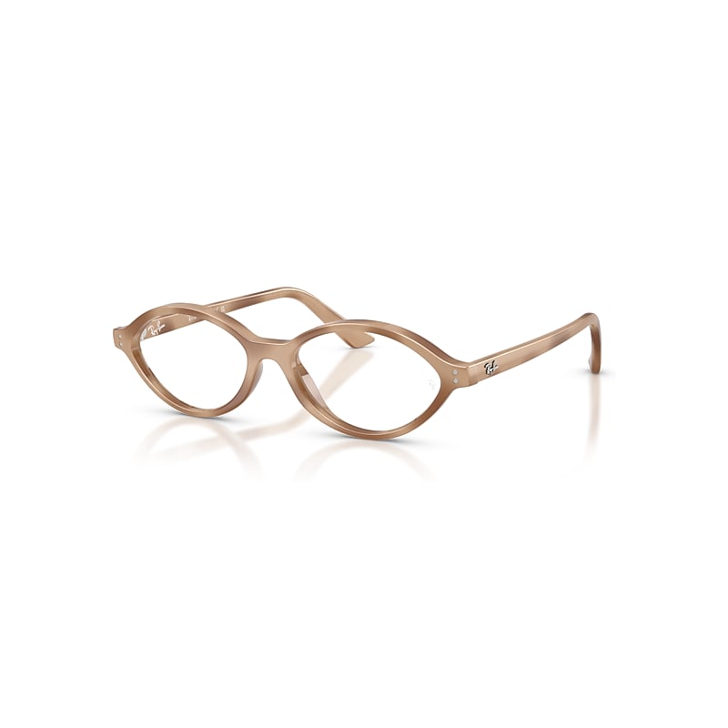 Ray-Ban Eyeglasses Unisex Romy Optics Bio-based - Cream Havana Frame Clear Lenses Polarized 52-16