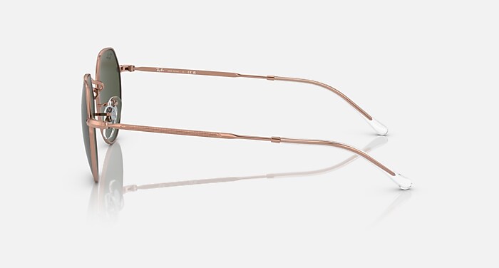 Jack Rose Gold Sunglasses in Rose Gold Frame and Green Lenses (51