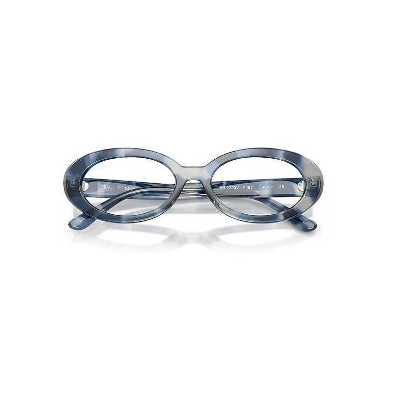 Ray-Ban Rb2223v Optics Optical Opal Blue Havana Frame Clear Lenses Polarized 52-19
