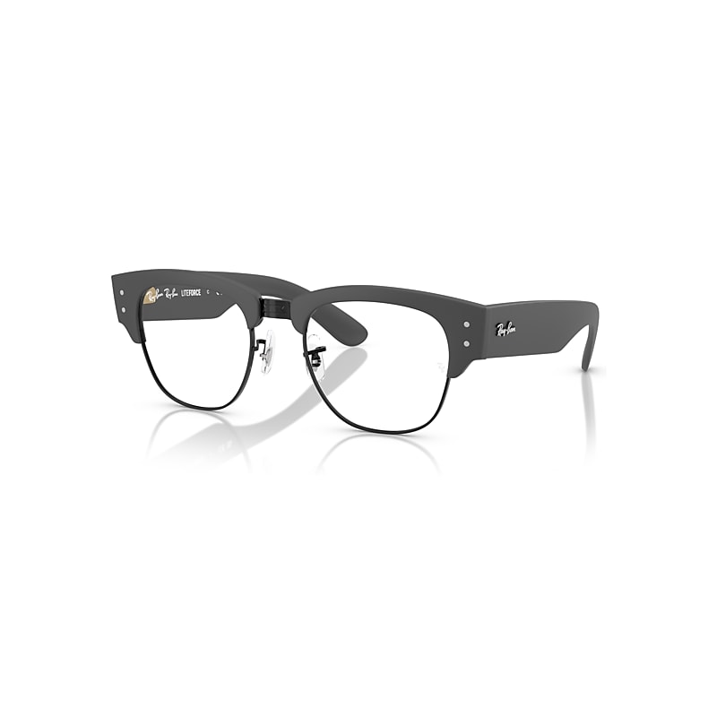 Ray-Ban Eyeglasses Unisex Mega Clubmaster Optics Liteforce - Sand Grey Frame Clear Lenses Polarized 52-21