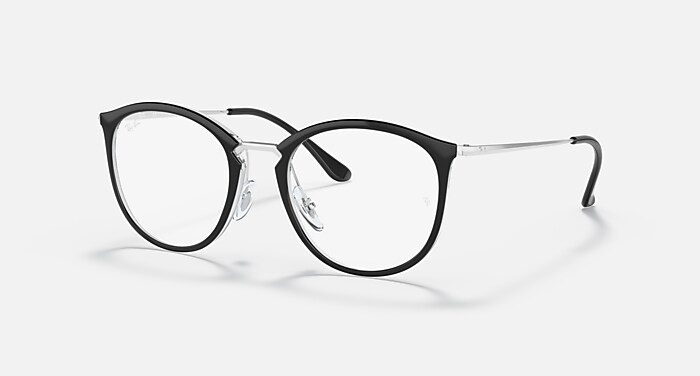 RB7140 OPTICS メガネ 透明上にブラック と クリア (51-20) - RB7140