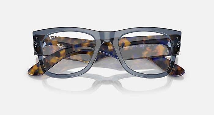 MEGA WAYFARER OPTICS メガネ 透明ダークブルー と クリア (51-21