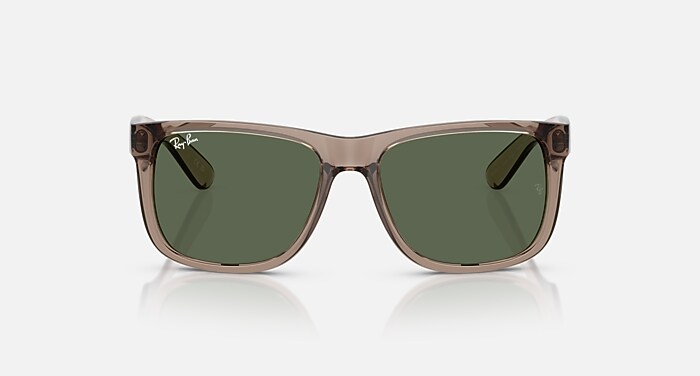 JUSTIN CLASSIC Sunglasses in Transparent Brown and Dark Green (55