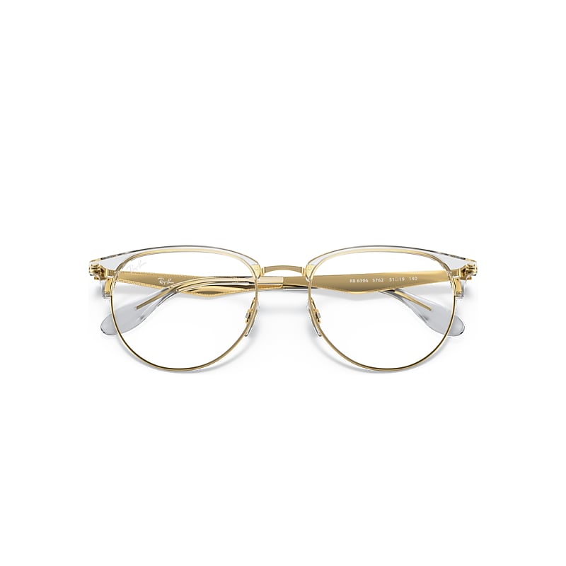 Ray-Ban Rb6396 Optics Optical Brushed Gold Frame Clear Lenses 51-19