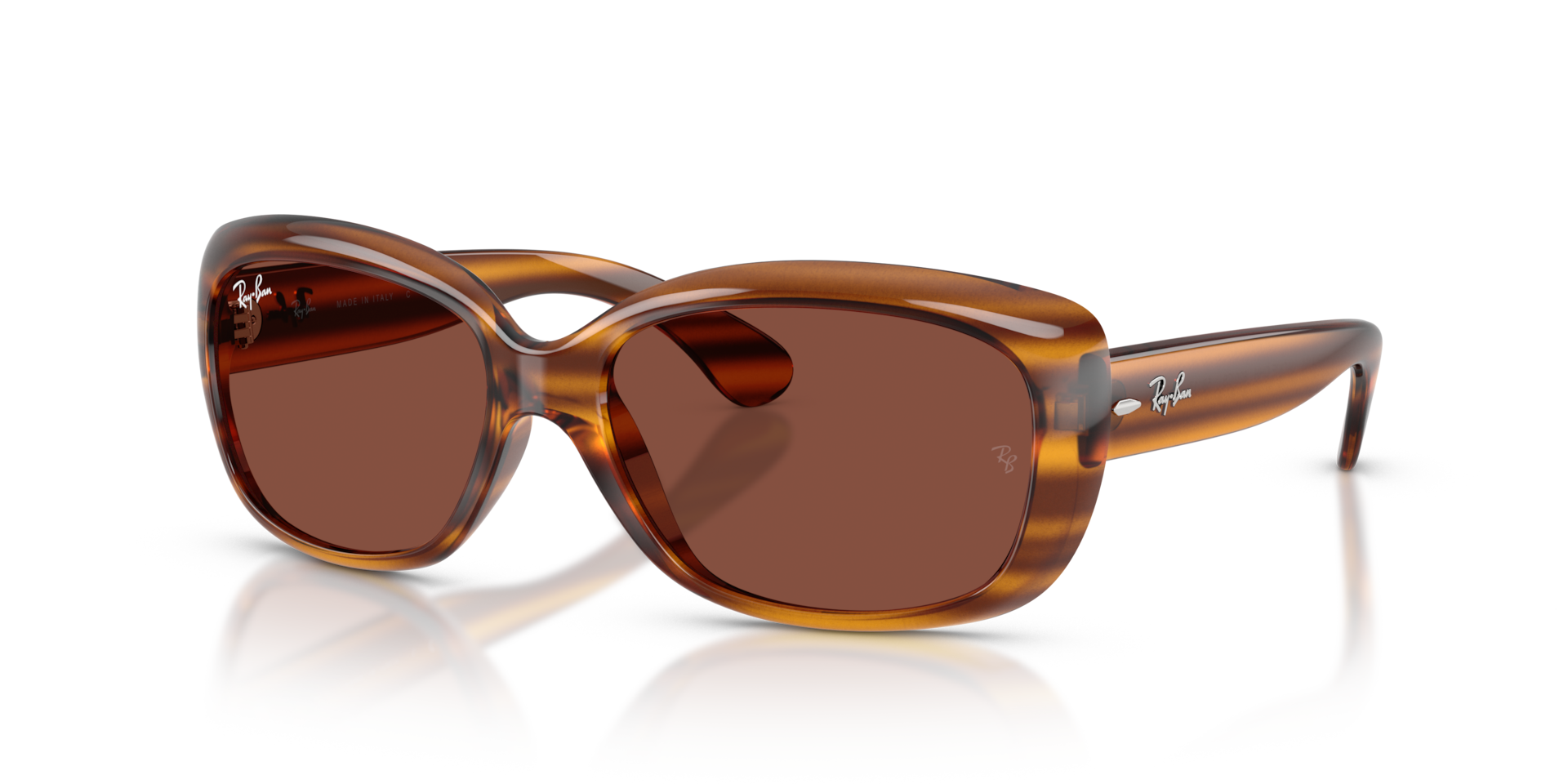 JACKIE OHH Sunglasses in Striped Red Havana and Red - RB4101 | Ray