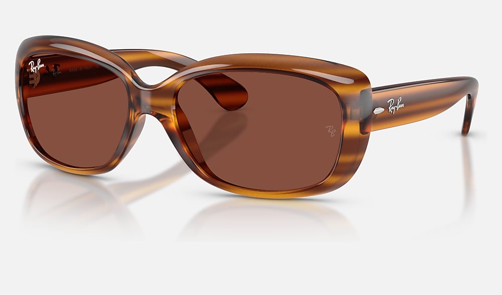 JACKIE OHH Sunglasses in Striped Red Havana and Red - RB4101 | Ray
