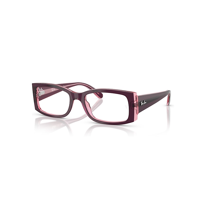 Ray-Ban Eyeglasses Women's Miriam Optics - Violet On Transparent Pink Frame Clear Lenses Polarized 54-19, RB5434 - Image 1
