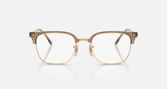 NEW CLUBMASTER OPTICS Eyeglasses with Beige On Gold and Clear (53