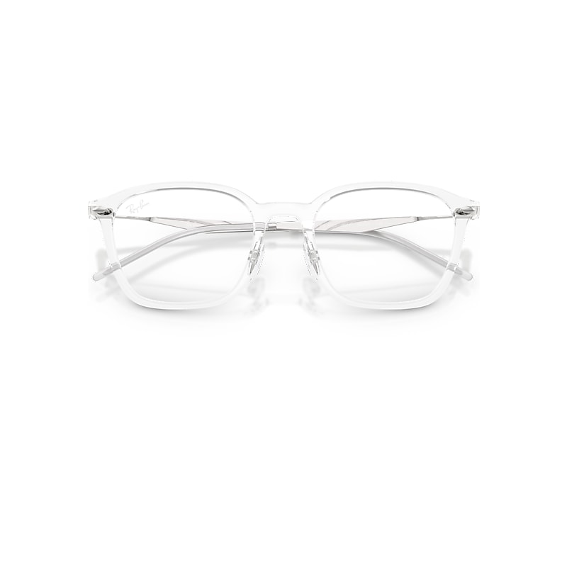 Ray-Ban Rb7555 Optics Optical Silver Frame Transparent Lenses Polarized 52-20