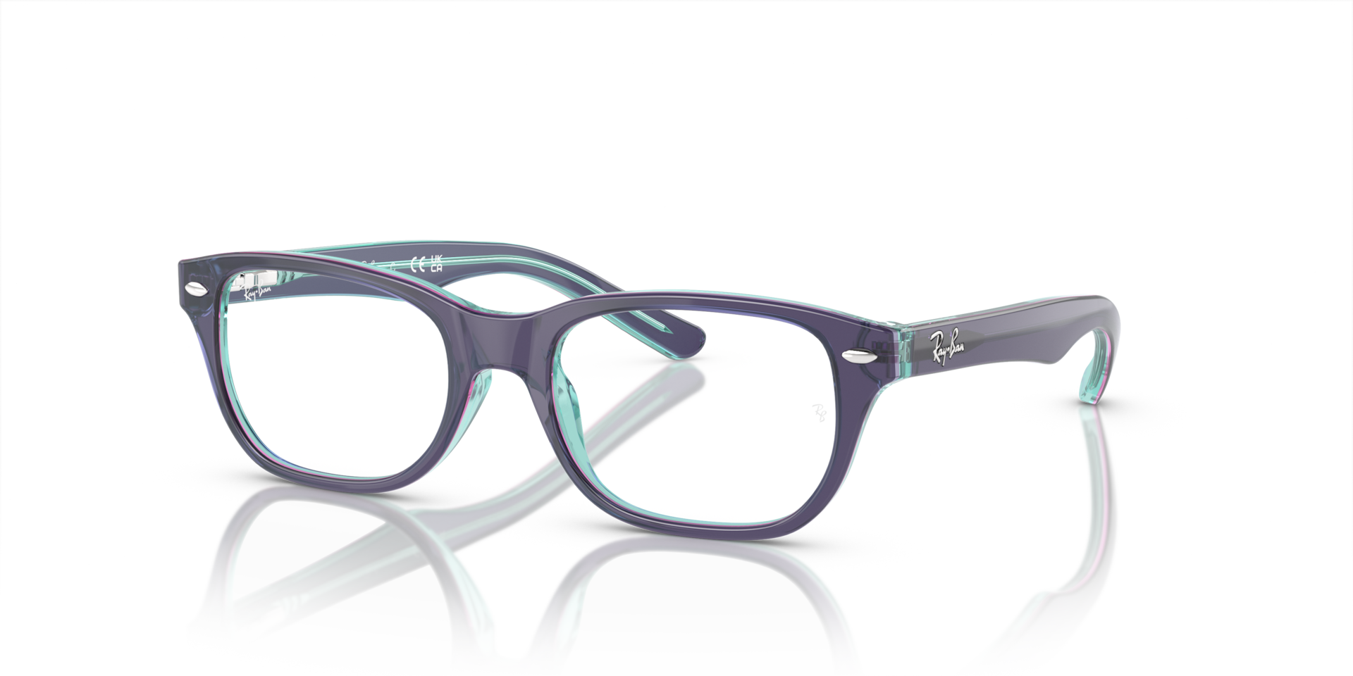Ray-Ban Rb1555 Optics Kids - Monture Dessus Bleu Violet Bleu Clair Verres Verres De Dmonstration 46-16 polariss 107 €