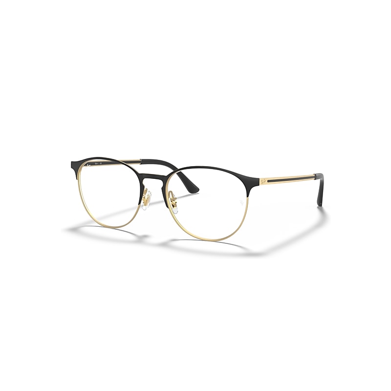 Ray-Ban Eyeglasses   Optics - Gold Frame Clear Lenses Polarized 51-18, RB6375