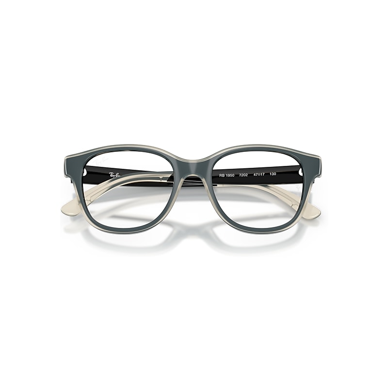 Ray-Ban Rb1950 Optics Kids Everflex Optical Black On Transparent Frame Clear Lenses Polarized 44-17