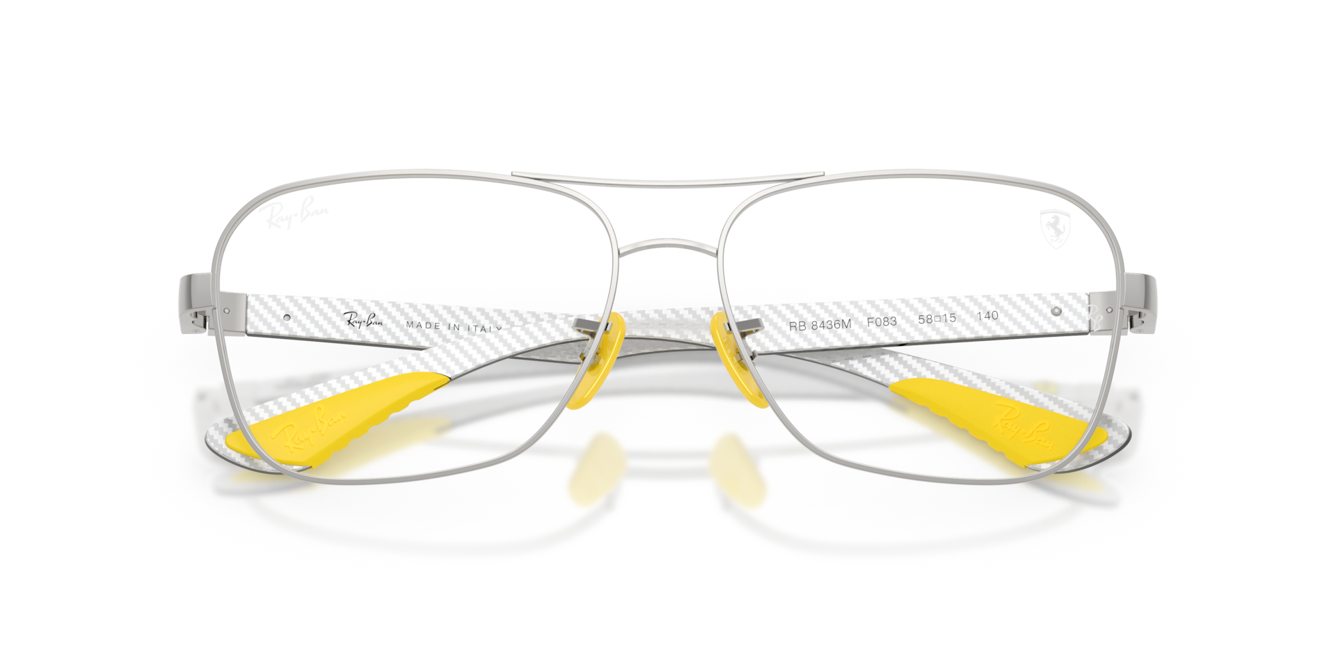 Ray-Ban Rb8436m Optics Scuderia Ferrari Collection Eyeglasses Light Carbon Frame Clear Lenses Polarized 58-15 222$