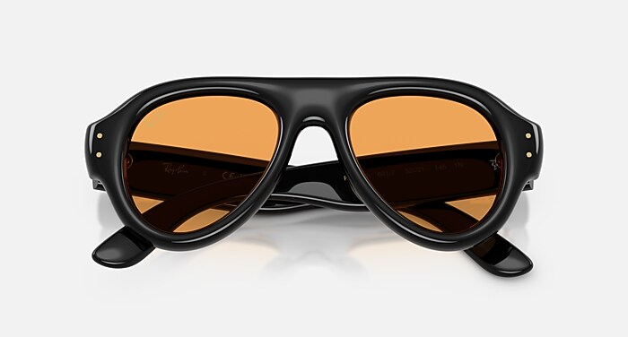AVIATOR PUFFER Sunglasses in Black and Orange (52-21) - RB4925