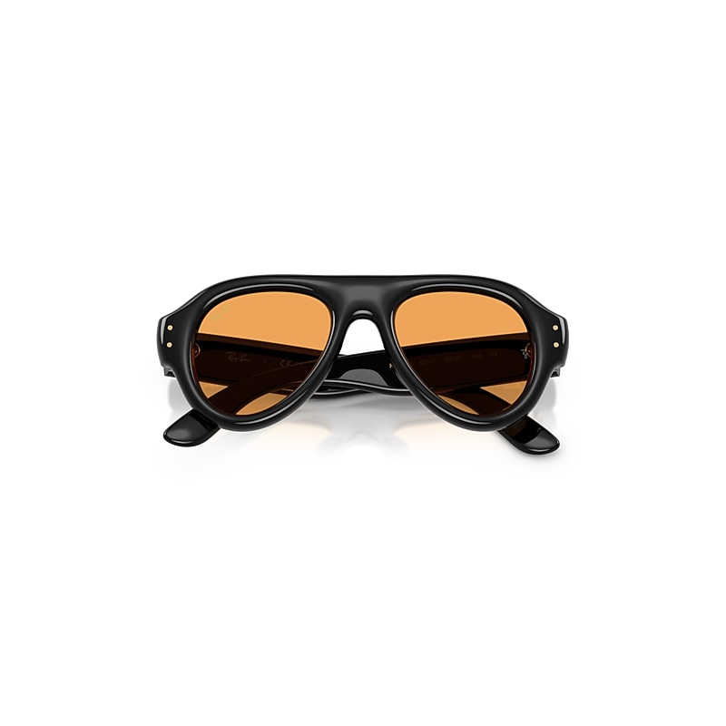 AVIATOR PUFFER Sunglasses in Black and Orange (52-21) - RB4925