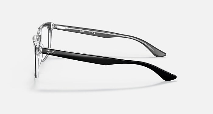 Ray-Ban ブラックフレーム メガネ クリアレンズ RB5391 OPTICS Polarized Eyeglasses with Black On Transparent and