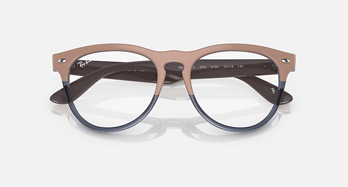 IRIS OPTICS Eyeglasses with Beige On Transparent Dark Blue and