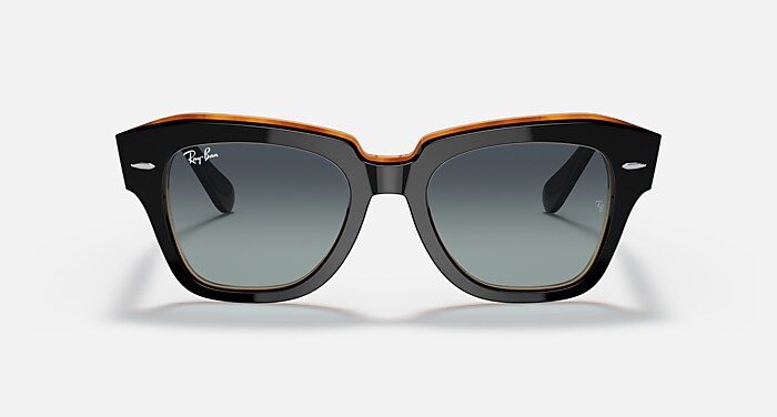 STATE STREET Sunglasses in Black On Brown and Grey/Blue Gradient 