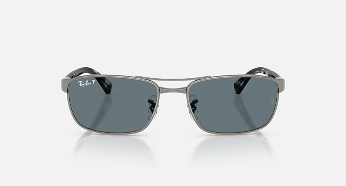 RB3778 Polarized Sunglasses in Gunmetal and Dark Blue  display picture 2