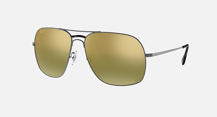RB3587 POLARIZED+ LENSES Sunglasses in Gunmetal and Green