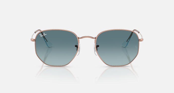 HEXAGONAL FLAT LENSES Sunglasses in Copper and Blue Gradient Grey