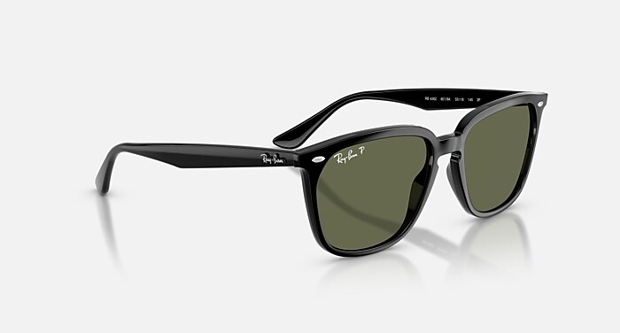 RB4362 Sunglasses in Black and G-15 Green Polarized - RB4362 | Ray 