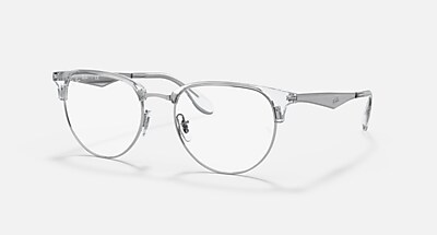 RB6396 OPTICS Polarized Eyeglasses with Silver and Clear (53-19