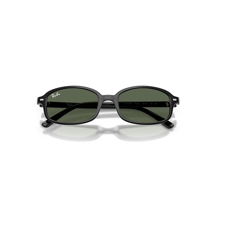 Ray-Ban Rb9132s Kids Sunglasses Black Frame Green Lenses 49-17