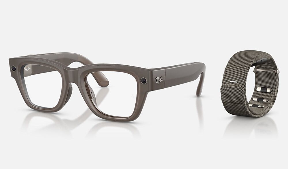META RAY-BAN DISPLAY AI Glasses in Sand and Clear/Grey (51-23