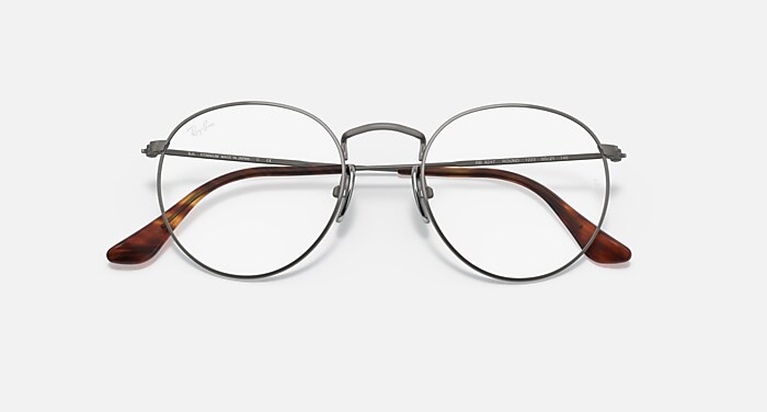 ROUND TITANIUM OPTICS Eyeglasses with Gunmetal and Clear (50-21